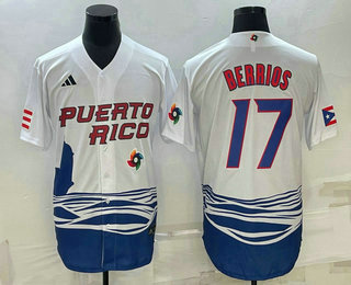 Mens Puerto Rico Baseball #17 Jose Berrios 2023 White World Baseball Classic Stitched Jersey->2023 world baseball classic->MLB Jersey